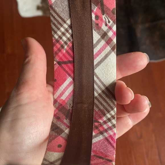 Gymboree Pink and Brown Plaid Headband - Picture 2 of 4